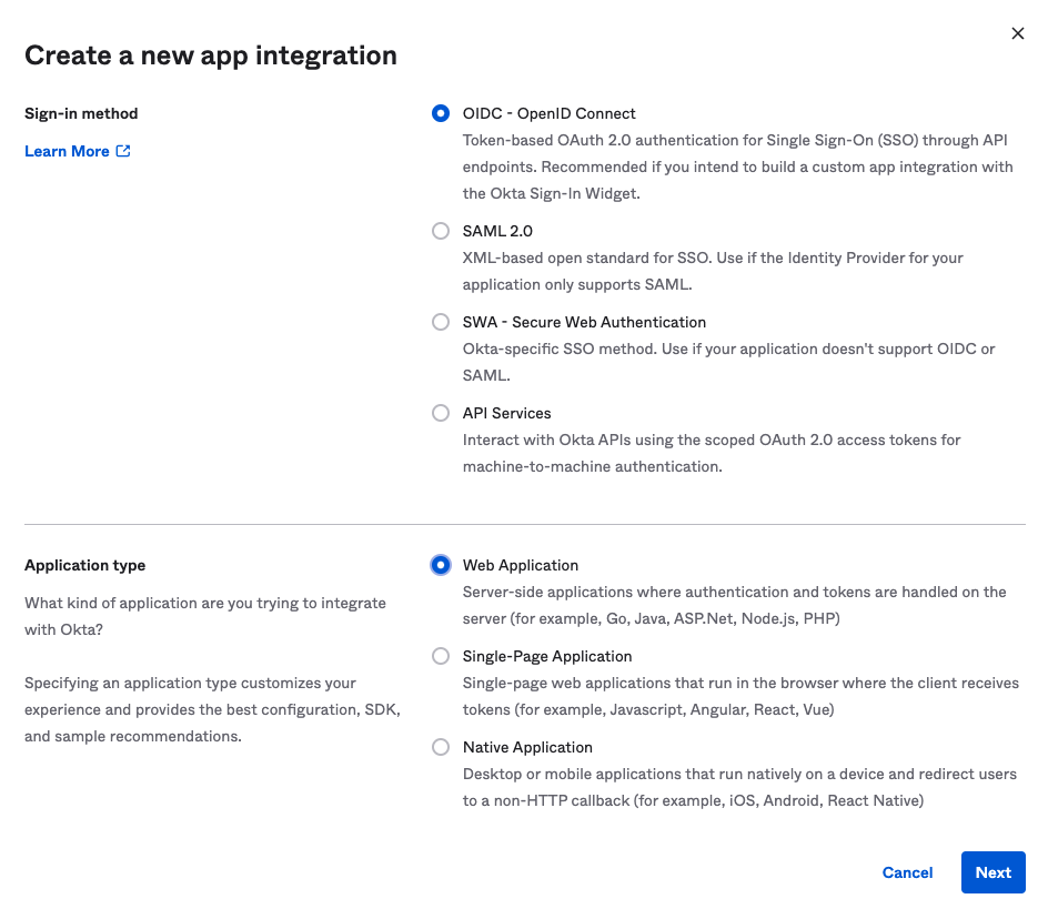 ToolJet - Okta create application