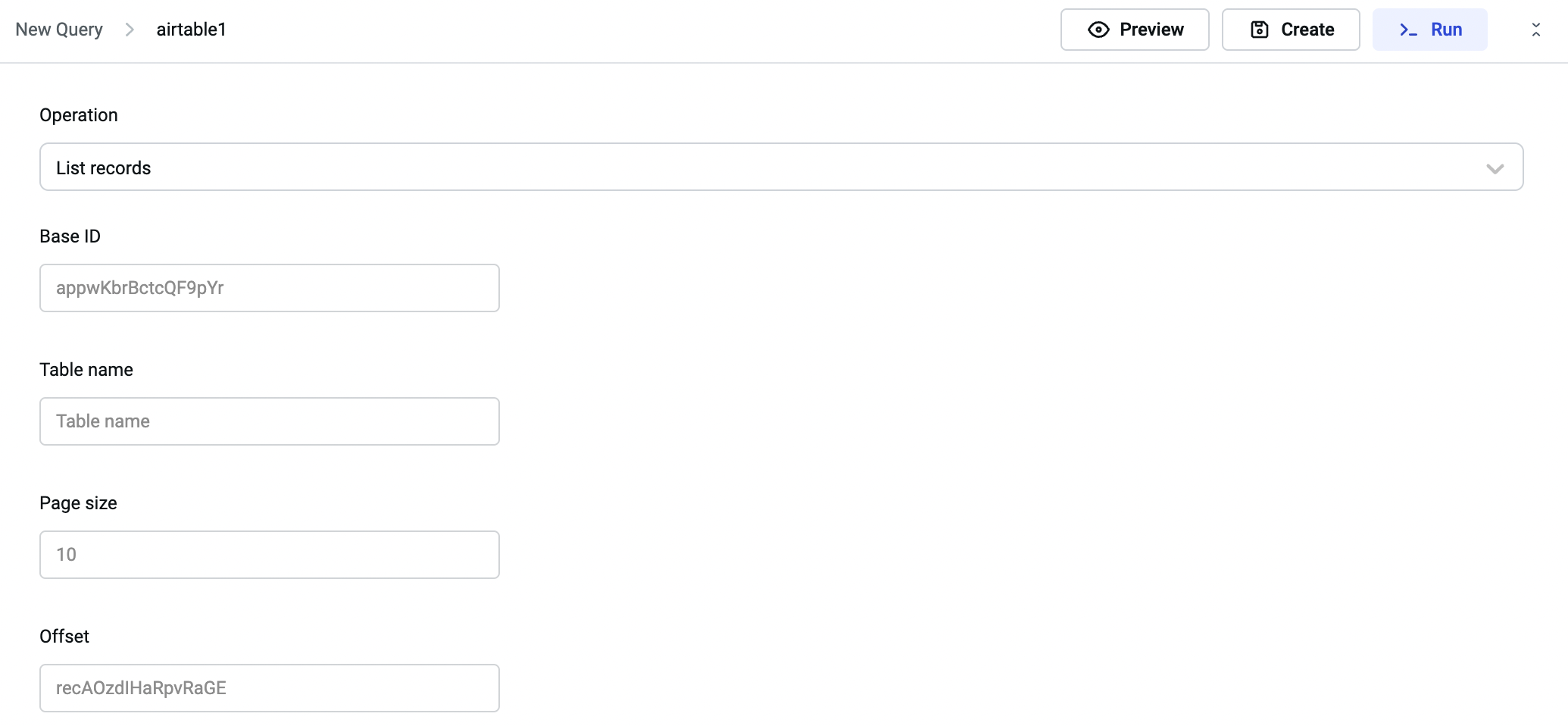 List airtable record