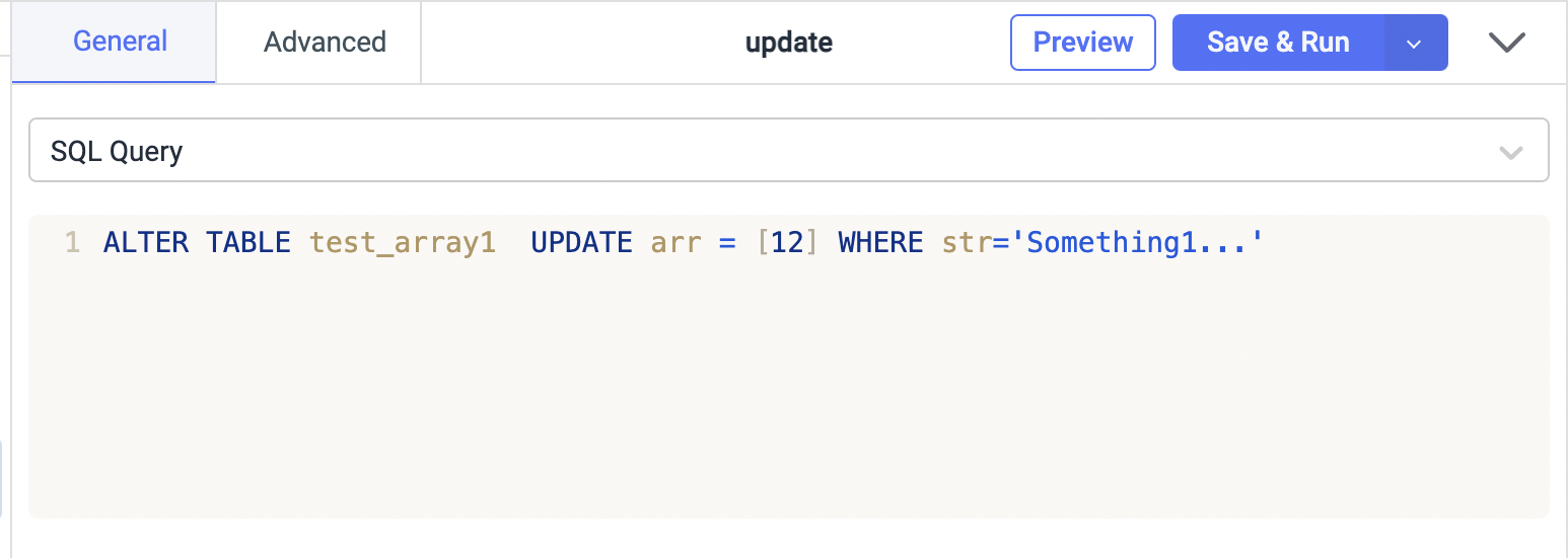 ClickHouse SQL Statement operation