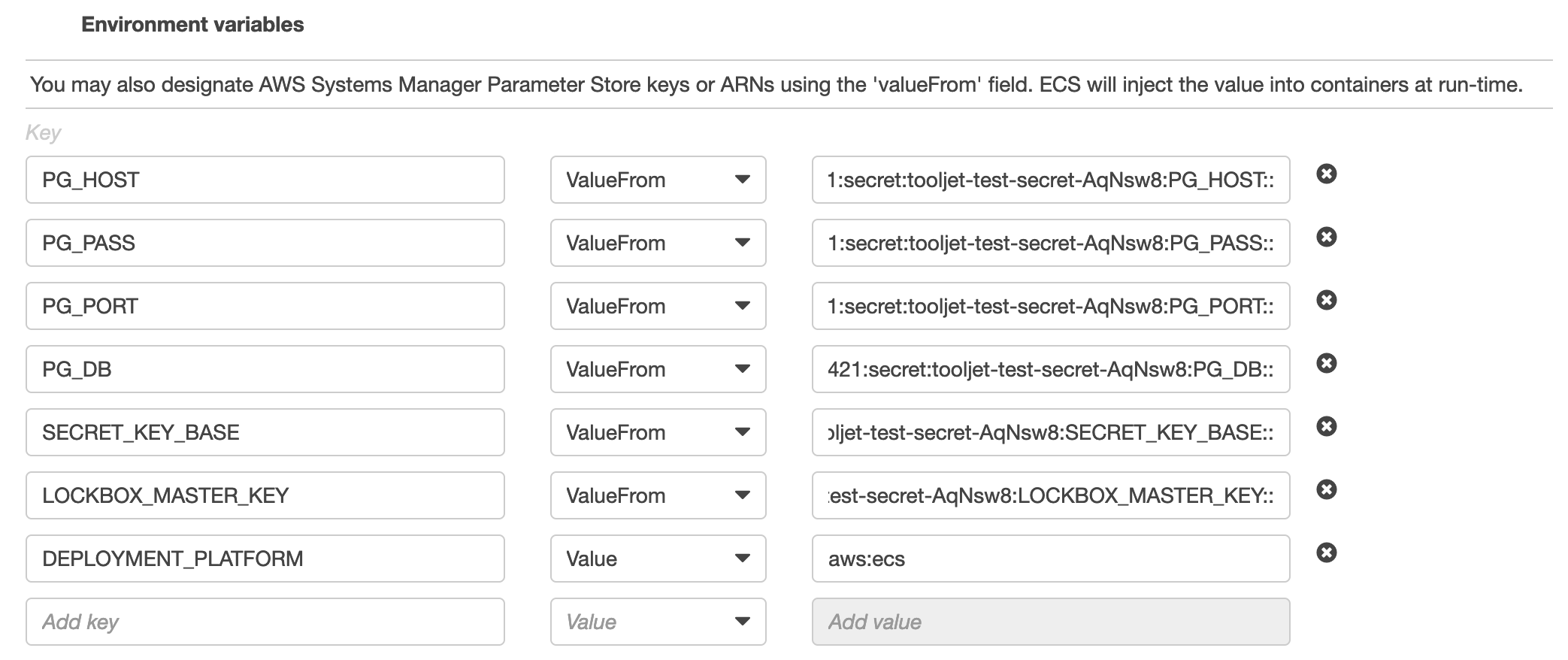 container env setup