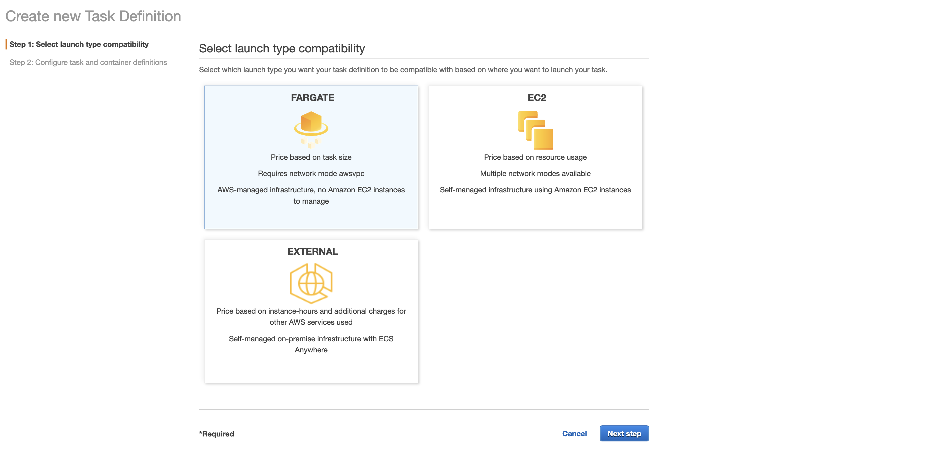 select launch type compatibility