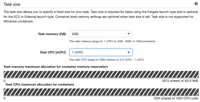 task size config