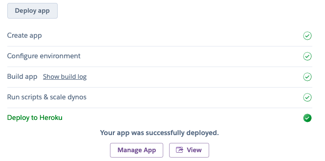 heroku build