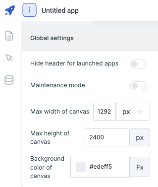 App Builder: Toolbar