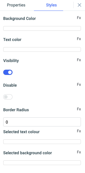 Button group properties