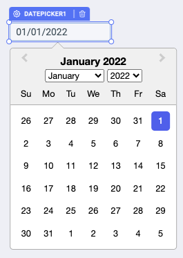 ToolJet - Widget Reference - Date picker