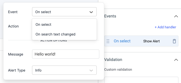 ToolJet - Widget Reference - Dropdown