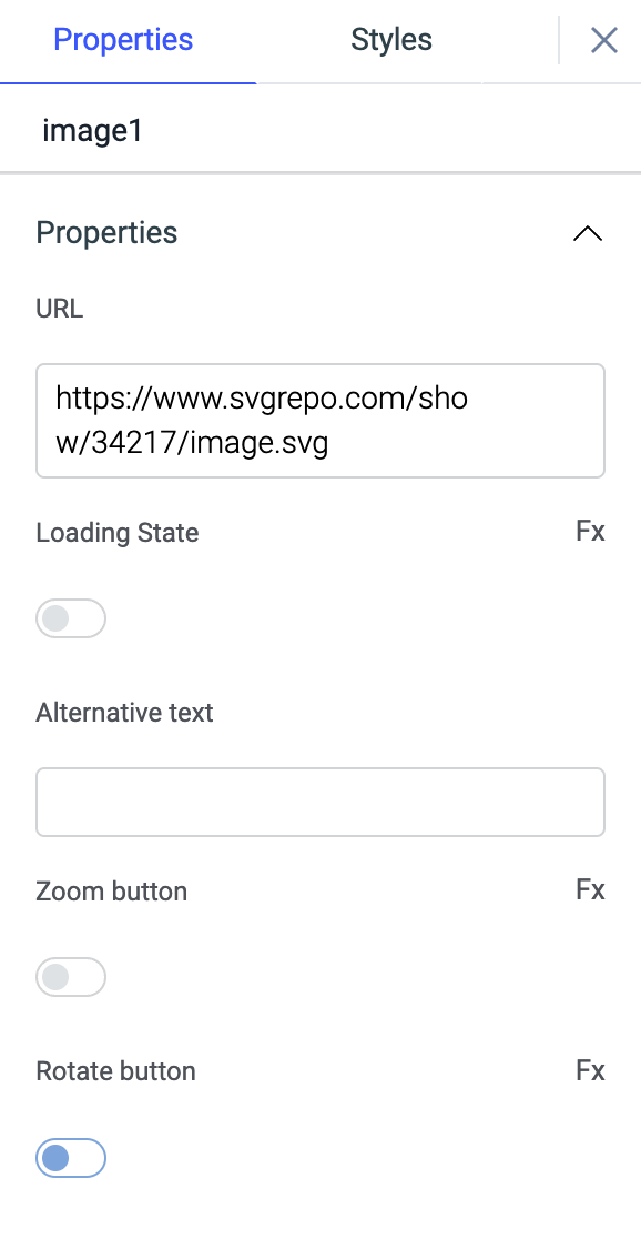 ToolJet - Widget Reference - Image