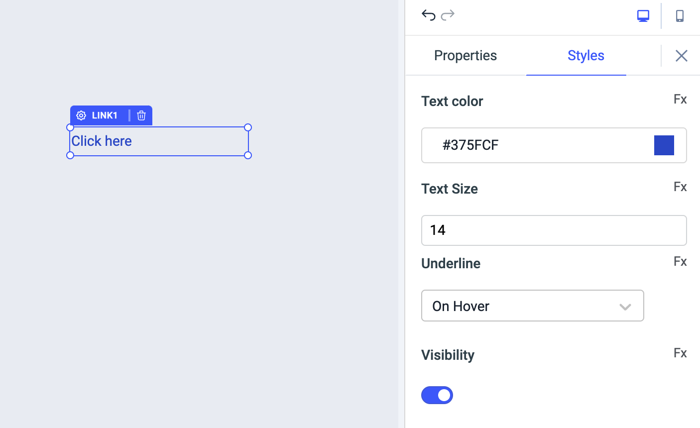 ToolJet - Widget - Link