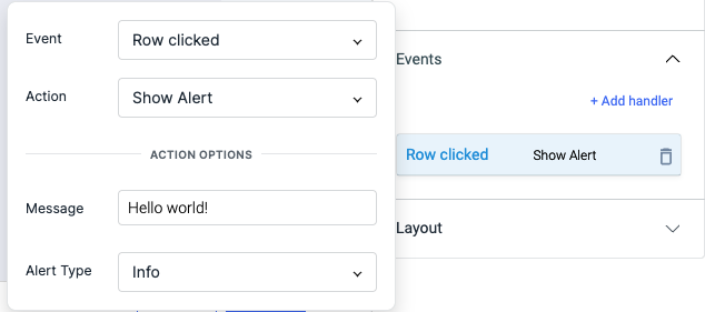 ToolJet - List view widget